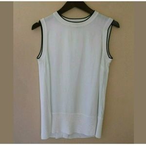 Rag & Bone Womens Sleeveless Blouse White Crew‎ Nec